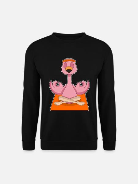 Flamingo Yoga Fitness Meditation - Unisex Pullover - Schwarz