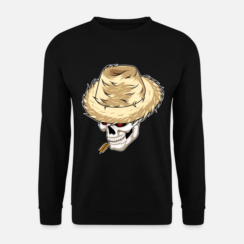 Skull Farmer Wheat Farm - Unisex Sweatshirt - black