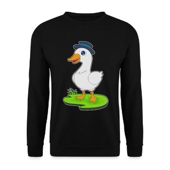 Ente Hut - Unisex Pullover - Schwarz - Vorne - Alina (178cm) & Michal (187cm)