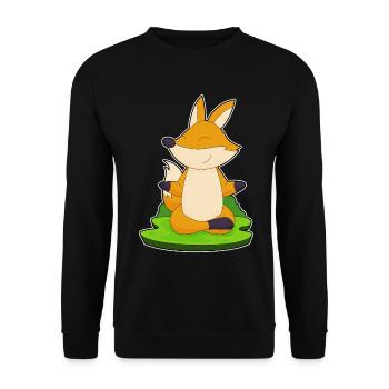 Fuchs Yoga Fitness Meditation - Unisex Pullover - Schwarz - Vorne - Alina (178cm) & Michal (187cm)