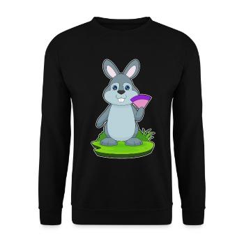 Rabbit hand fan - Unisex Sweatshirt - black - Front - Alina (178cm) & Michal (187cm)