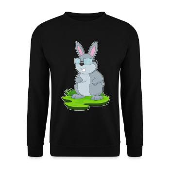 Rabbit Glasses - Unisex Sweatshirt - black - Front - Alina (178cm) & Michal (187cm)