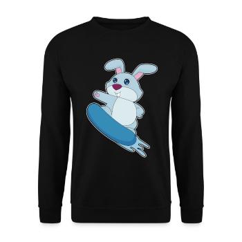 Rabbit Snowboarder Snowboard - Unisex Sweatshirt - black - Front - Alina (178cm) & Michal (187cm)