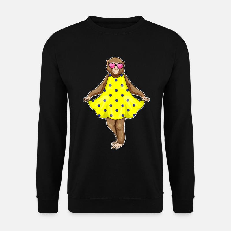 Monkey Polka Dots Dress - Unisex Sweatshirt - black