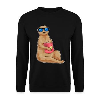Meerkat Shopping Bag - Unisex Sweatshirt - black - Front - Alina (178cm) & Michal (187cm)