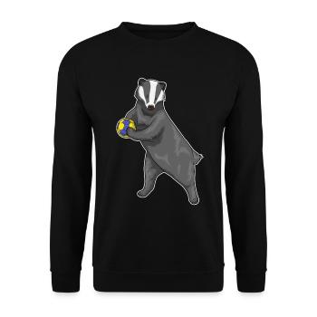 Dachs Handballspieler Handball - Unisex Pullover - Schwarz - Vorne - Alina (178cm) & Michal (187cm)