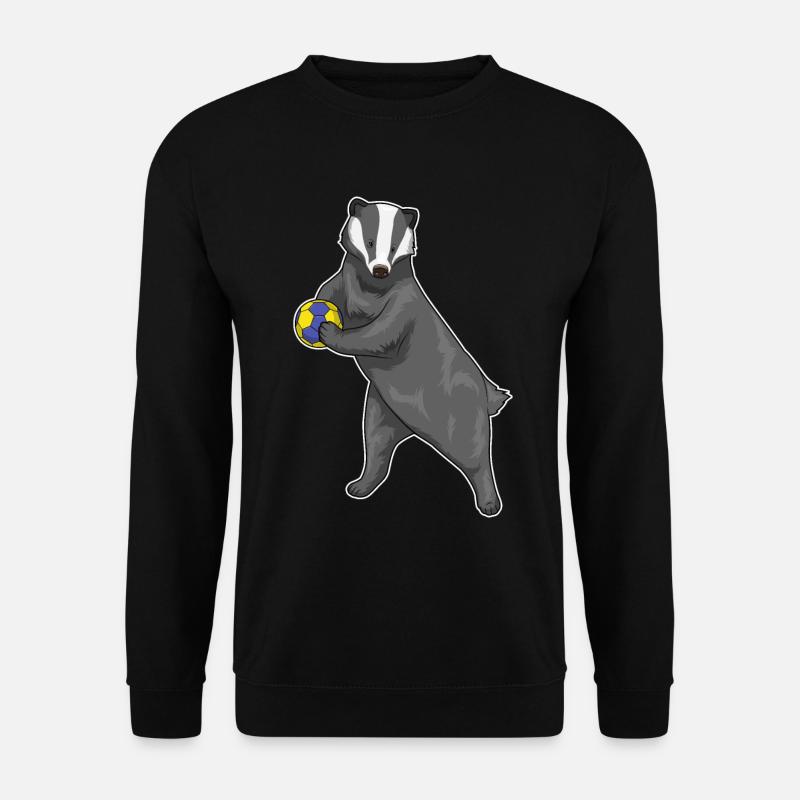 Dachs Handballspieler Handball - Unisex Pullover - Schwarz