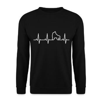 Rollschuhlaufen Herzschlag - Unisex Pullover - Schwarz - Vorne - Alina (178cm) & Michal (187cm)