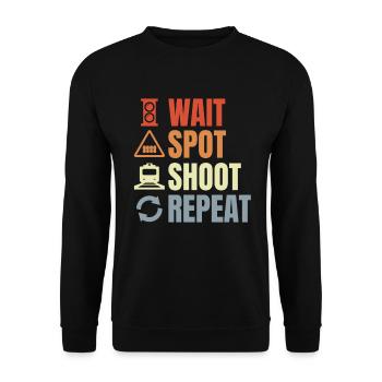 Routine des cheminots - Sweat-shirt Unisexe - noir - Devant - Alina (178cm) & Michal (187cm)