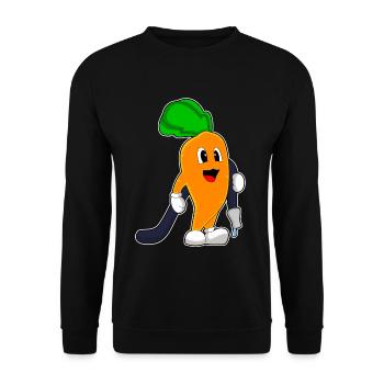 Carrot Firefighter Fire Hose Fire Brigade - Unisex Sweatshirt - black - Front - Alina (178cm) & Michal (187cm)