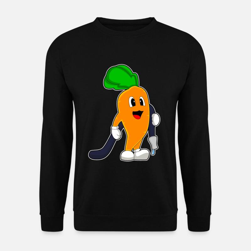 Karotte Feuerwehrmann Feuerwehrschlauch - Unisex Pullover - Schwarz