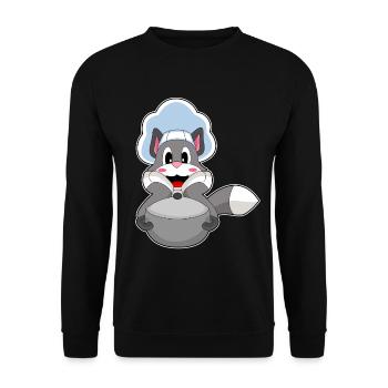 Cat Cook Cooking Pot Cooking - Unisex Sweatshirt - black - Front - Alina (178cm) & Michal (187cm)