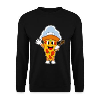 Pizza Cook Cooking Spoon Cooking - Unisex Sweatshirt - black - Front - Alina (178cm) & Michal (187cm)