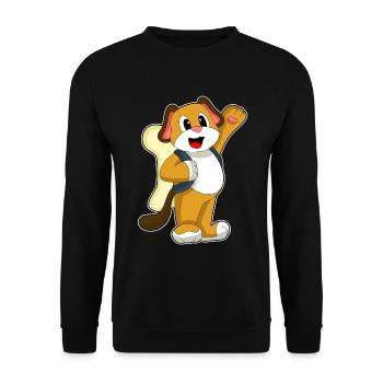 Dog Student Backpack School - Unisex Sweatshirt - black - Front - Alina (178cm) & Michal (187cm)