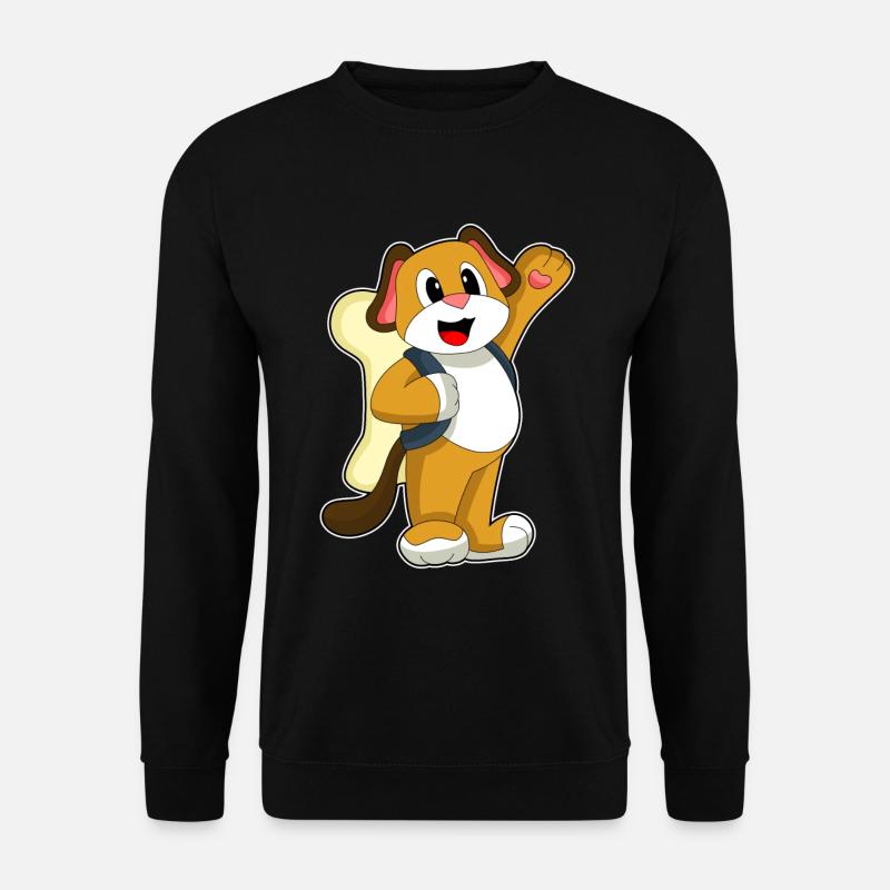 Dog Student Backpack School - Unisex Sweatshirt - black