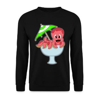 Krake Geburtstag Partyschirmchen - Unisex Pullover - Schwarz - Vorne - Alina (178cm) & Michal (187cm)