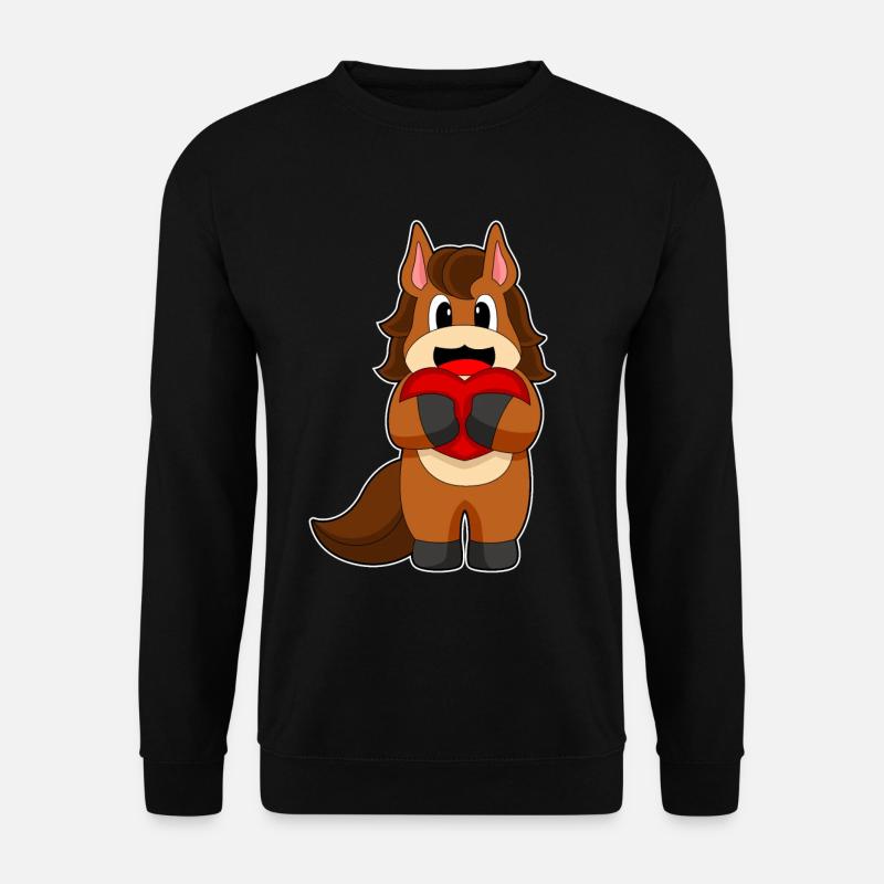 Pferd Herz - Unisex Pullover - Schwarz