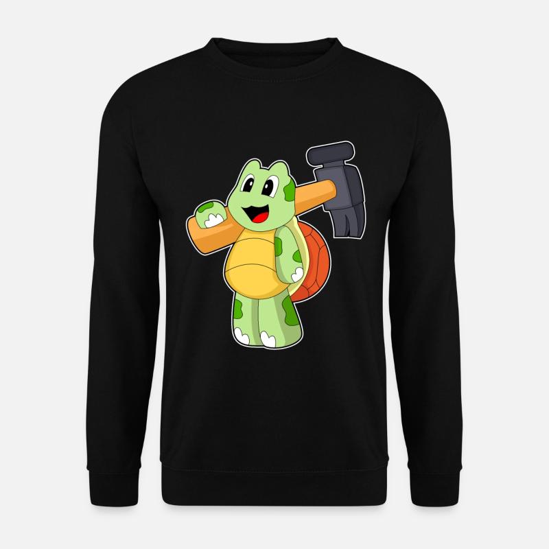 Schildkröte Handwerker Hammer - Unisex Pullover - Schwarz