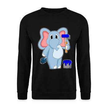 Elephant Painter Paint Roller Painting - Unisex Sweatshirt - black - Front - Alina (178cm) & Michal (187cm)