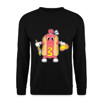 Peinture au pinceau de peintre hot-dog - Sweat-shirt Unisexe - noir - Devant - Alina (178cm) & Michal (187cm)