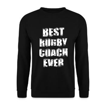 Best rugby coach of all time - Unisex Sweatshirt - black - Front - Alina (178cm) & Michal (187cm)