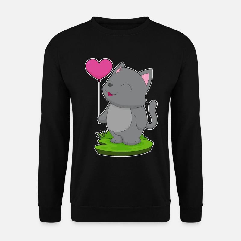 Cat Balloon - Unisex Sweatshirt - black