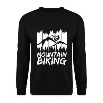 Lustiges Mountainbiking - Unisex Pullover - Schwarz - Vorne - Alina (178cm) & Michal (187cm)
