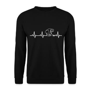 Funny welder heartbeat - Unisex Sweatshirt - black - Front - Alina (178cm) & Michal (187cm)