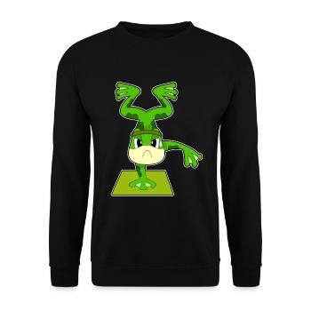 Gymnastique d’entraînement sur le poirier de grenouille - Sweat-shirt Unisexe - noir - Devant - Alina (178cm) & Michal (187cm)