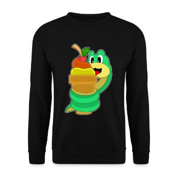 Crème glacée gaufre serpent - Sweat-shirt Unisexe - noir - Devant - Alina (178cm) & Michal (187cm)