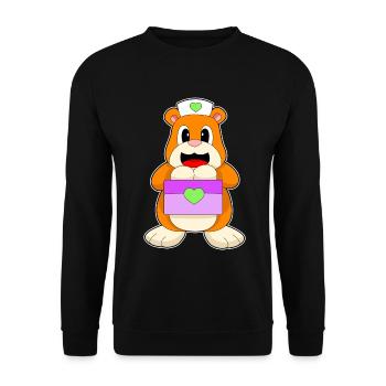 Hamster Nurse First Aid Kit - Unisex Sweatshirt - black - Front - Alina (178cm) & Michal (187cm)