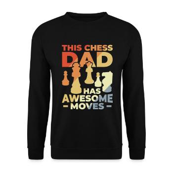 Schach Papa - Unisex Pullover - Schwarz - Vorne - Alina (178cm) & Michal (187cm)