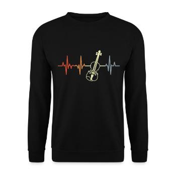 Vintage Violin Heartbeat ECG - Sweat-shirt Unisexe - noir - Devant - Alina (178cm) & Michal (187cm)