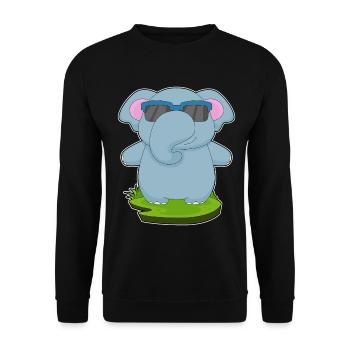 Elephant Sunglasses - Unisex Sweatshirt - black - Front - Alina (178cm) & Michal (187cm)