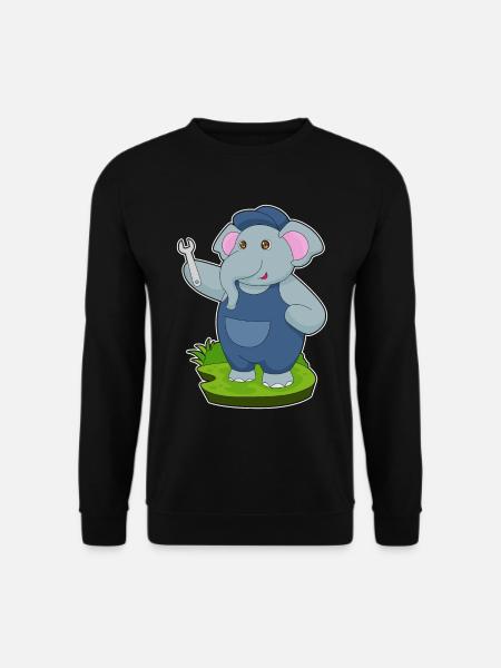 Elephant Mechanic Wrench Workshop - Unisex Sweatshirt - black