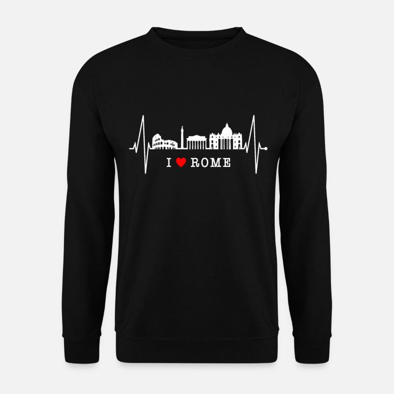 Rom Kolosseum Herzschlag Roma Skyline Rome Italien - Unisex Pullover - Schwarz
