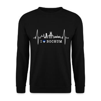 Bochum Heartbeat Bochum Skyline Home Ruhrpott - Unisex Sweatshirt - black - Front - Alina (178cm) & Michal (187cm)