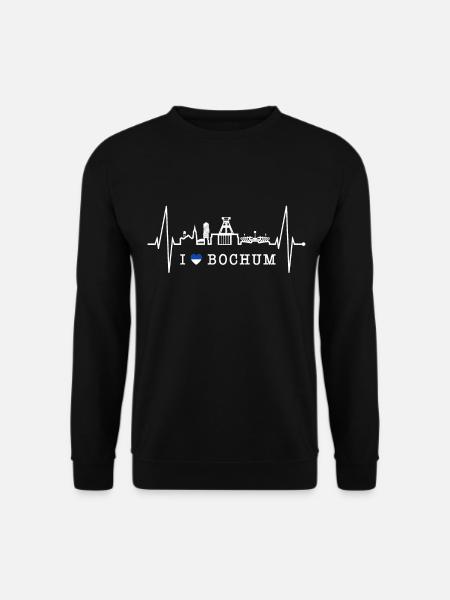 Bochum Herzschlag Bochumer Skyline Heimat Ruhrpott - Unisex Pullover - Schwarz
