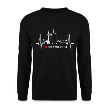 Francfort Skyline Herzschlag FFM Fan Liebe Hessen - Sweat-shirt Unisexe - noir - Devant - Alina (178cm) & Michal (187cm)