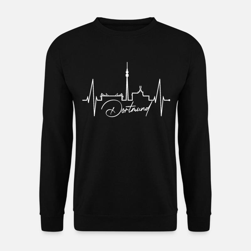 Dortmund Skyline Herzschlag Stadion Fan Dortmunder - Unisex Pullover - Schwarz