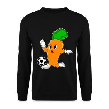 Karotte Fußballspieler Fußball - Unisex Pullover - Schwarz - Vorne - Alina (178cm) & Michal (187cm)