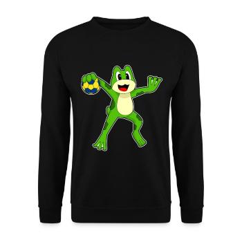 Frog Handball Player Handball - Unisex Sweatshirt - black - Front - Alina (178cm) & Michal (187cm)