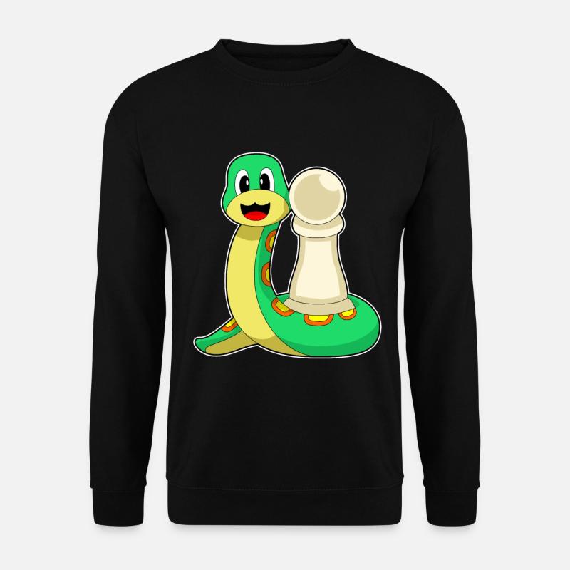 Schlange Schachfigur Bauer Schach - Unisex Pullover - Schwarz