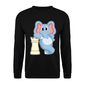 Elephant Chess Piece Tower Chess - Unisex Sweatshirt - black - Front - Alina (178cm) & Michal (187cm)