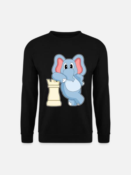 Elephant Chess Piece Tower Chess - Unisex Sweatshirt - black