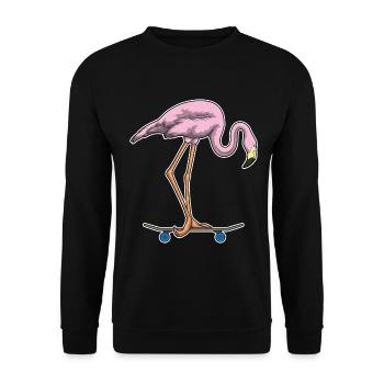 Flamingo Skater Skateboard - Unisex Pullover - Schwarz - Vorne - Alina (178cm) & Michal (187cm)