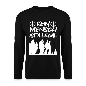 Kein Mensch ist Illegal! - Unisex Pullover - Schwarz - Vorne - Alina (178cm) & Michal (187cm)