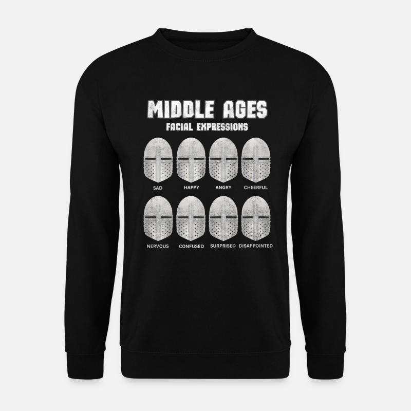Medieval Knight Faces Emotions - Unisex Sweatshirt - black