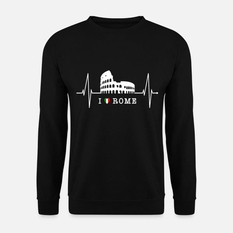 Rom Kolosseum Herzschlag Roma Skyline Rome Italien - Unisex Pullover - Schwarz