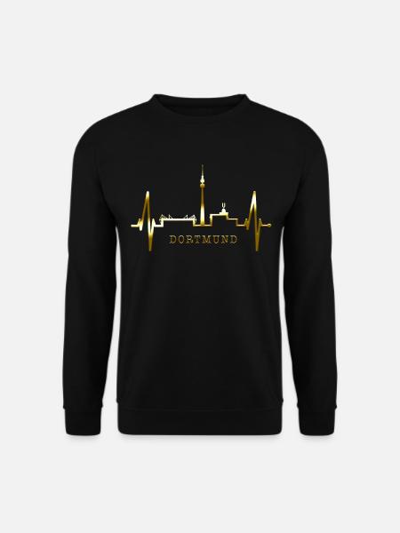 Dortmund Skyline Herzschlag Stadion Fan Dortmunder - Unisex Pullover - Schwarz